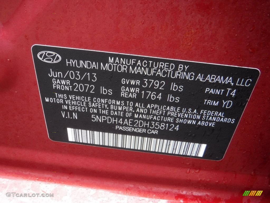 2013 Elantra GLS - Sparkling Ruby / Beige photo #19