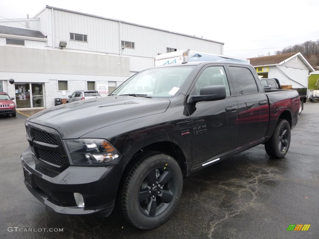 2016 1500 Tradesman Crew Cab 4x4 - Brilliant Black Crystal Pearl / Black/Diesel Gray photo #1