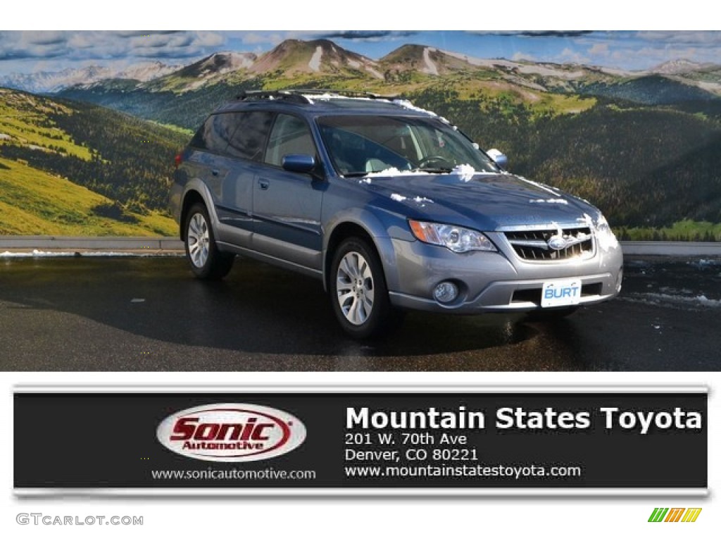 2009 Outback 2.5i Limited Wagon - Newport Blue Pearl / Off Black photo #1