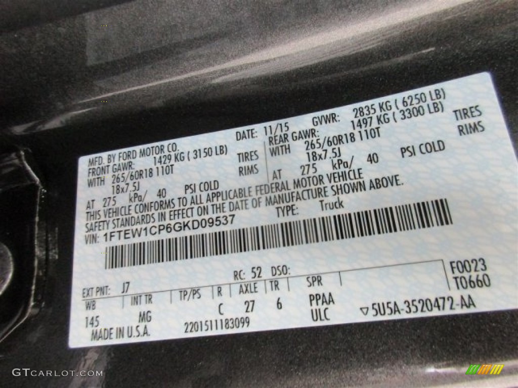 2016 F150 XLT SuperCrew - Magnetic / Medium Earth Gray photo #16