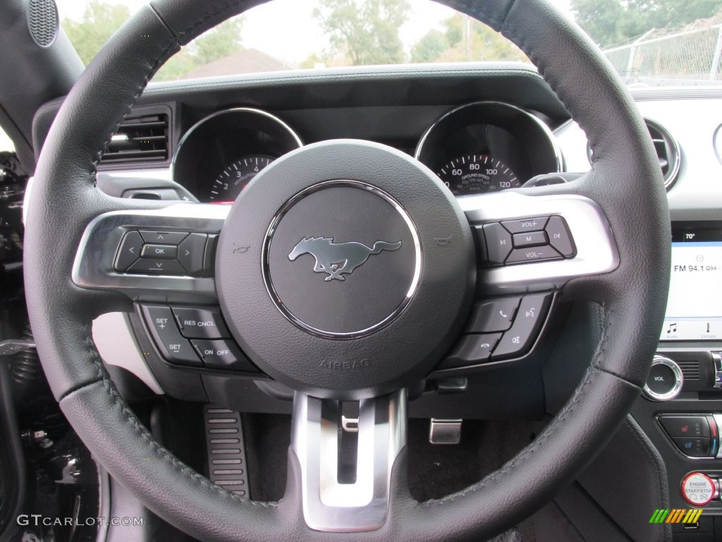2016 Ford Mustang EcoBoost Premium Coupe Ebony Steering Wheel Photo #109092004