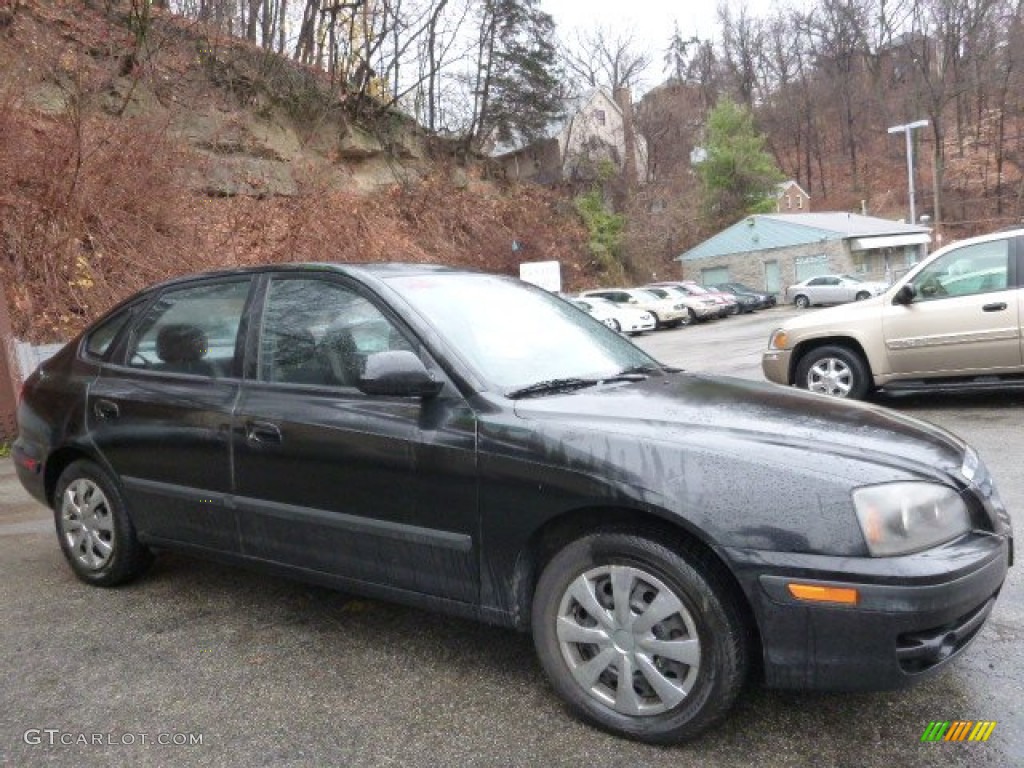 2005 Elantra GLS Hatchback - Black Obsidian / Gray photo #1