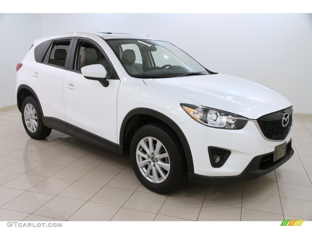 2013 CX-5 Touring AWD - Crystal White Pearl Mica / Sand photo #1
