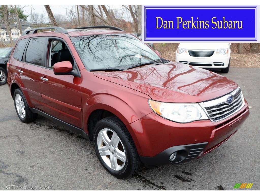2009 Forester 2.5 X Limited - Camellia Red Pearl / Black photo #1