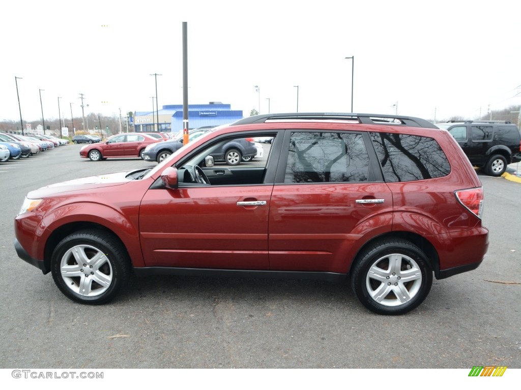 2009 Forester 2.5 X Limited - Camellia Red Pearl / Black photo #11