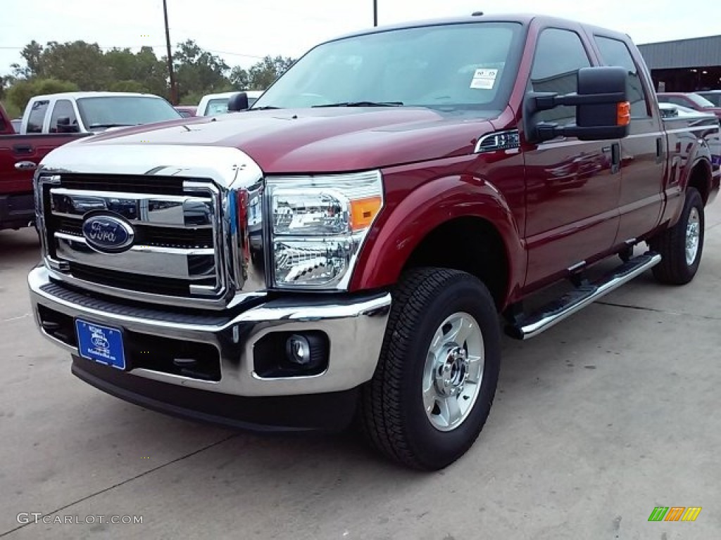 2016 F250 Super Duty XLT Crew Cab 4x4 - Ruby Red Metallic / Adobe photo #8