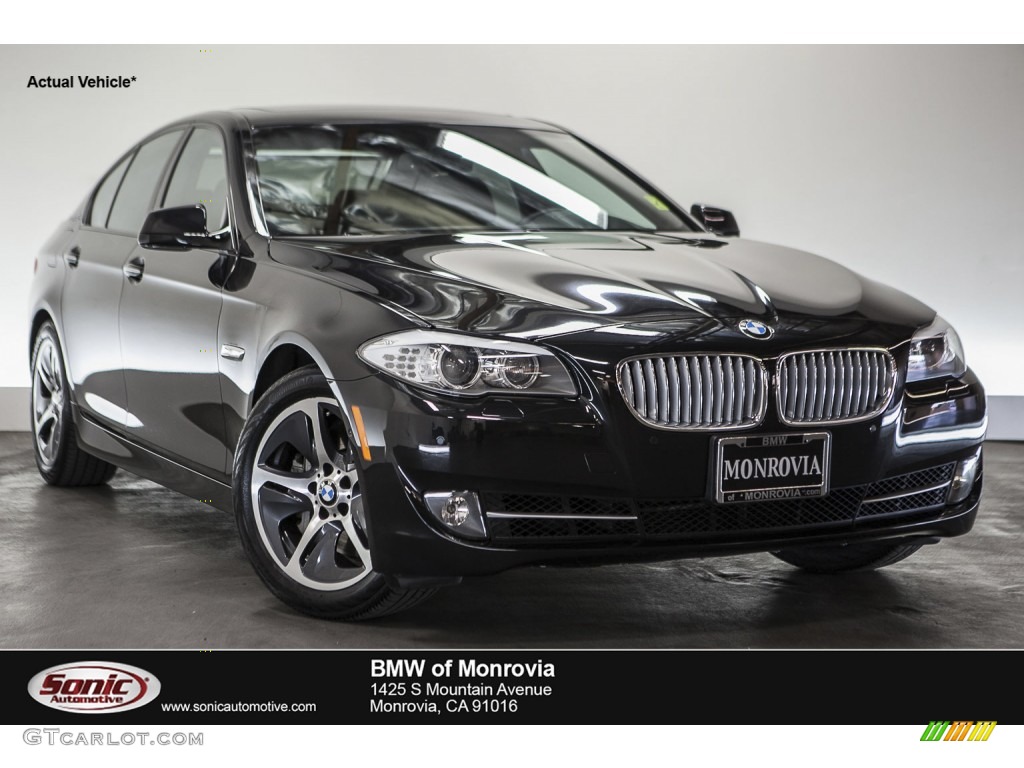 2012 5 Series ActiveHybrid 5 - Black Sapphire Metallic / Black photo #1