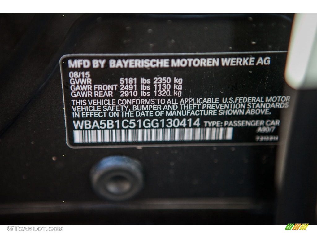 2016 5 Series 535i Sedan - Dark Graphite Metallic / Black photo #7
