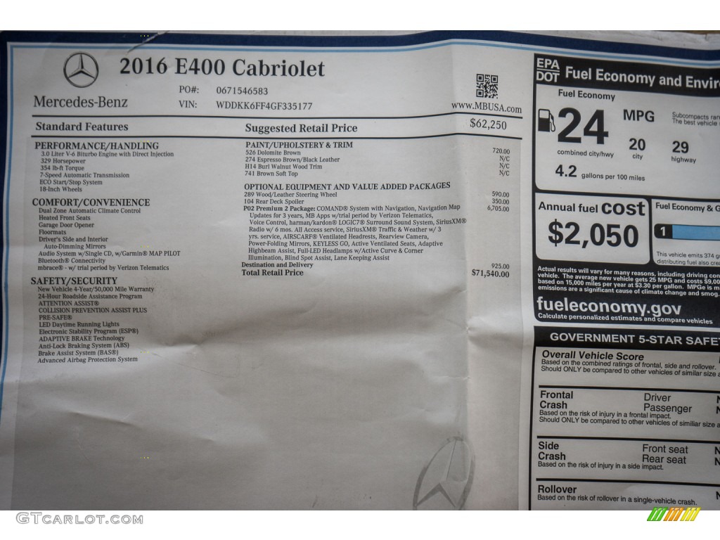 2016 E 400 Cabriolet - Dolomite Brown Metallic / Chestnut Brown/Black photo #11