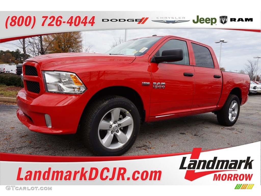 2016 1500 Express Crew Cab 4x4 - Flame Red / Black/Diesel Gray photo #1