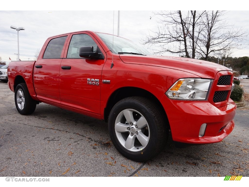 2016 1500 Express Crew Cab 4x4 - Flame Red / Black/Diesel Gray photo #4