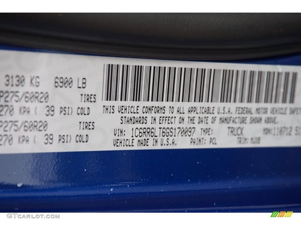 2016 1500 Color Code PCL for Blue Streak Pearl Photo #109110673