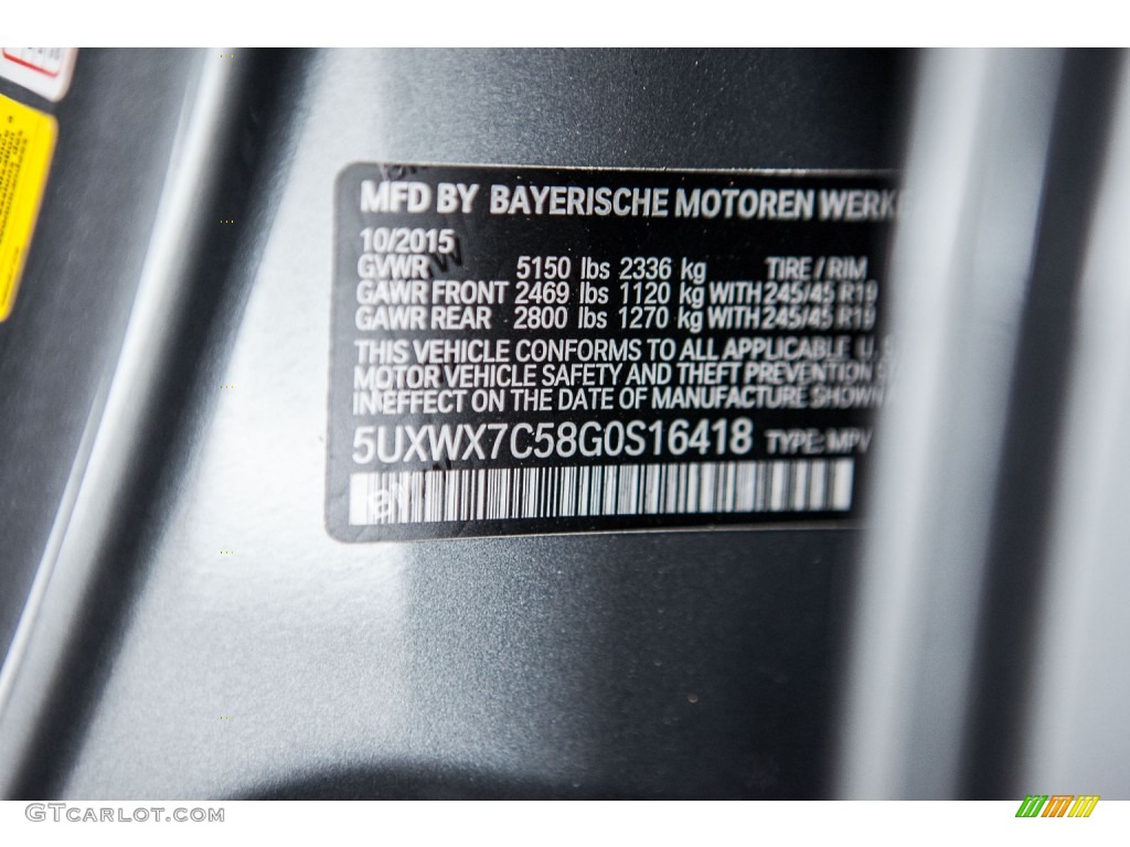 2016 X3 xDrive35i - Space Grey Metallic / Black photo #7