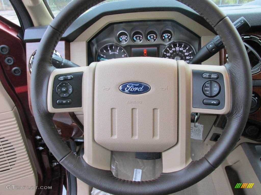 2016 Ford F250 Super Duty King Ranch Crew Cab 4x4 Adobe Steering Wheel Photo #109113358