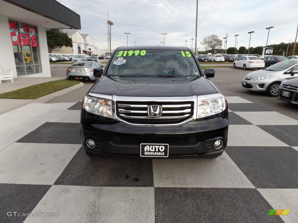 2015 Pilot EX-L - Crystal Black Pearl / Gray photo #2