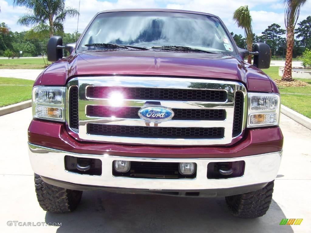 2005 F250 Super Duty Lariat FX4 Crew Cab 4x4 - Dark Toreador Red Metallic / Tan photo #8