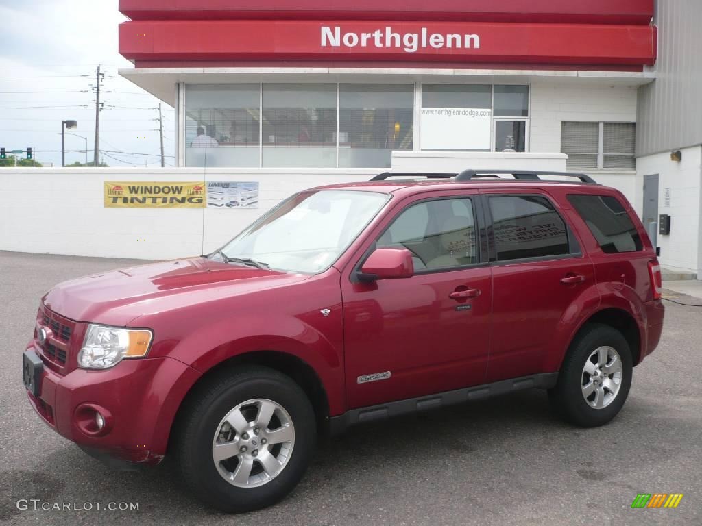 2008 Escape Limited 4WD - Redfire Metallic / Camel photo #1