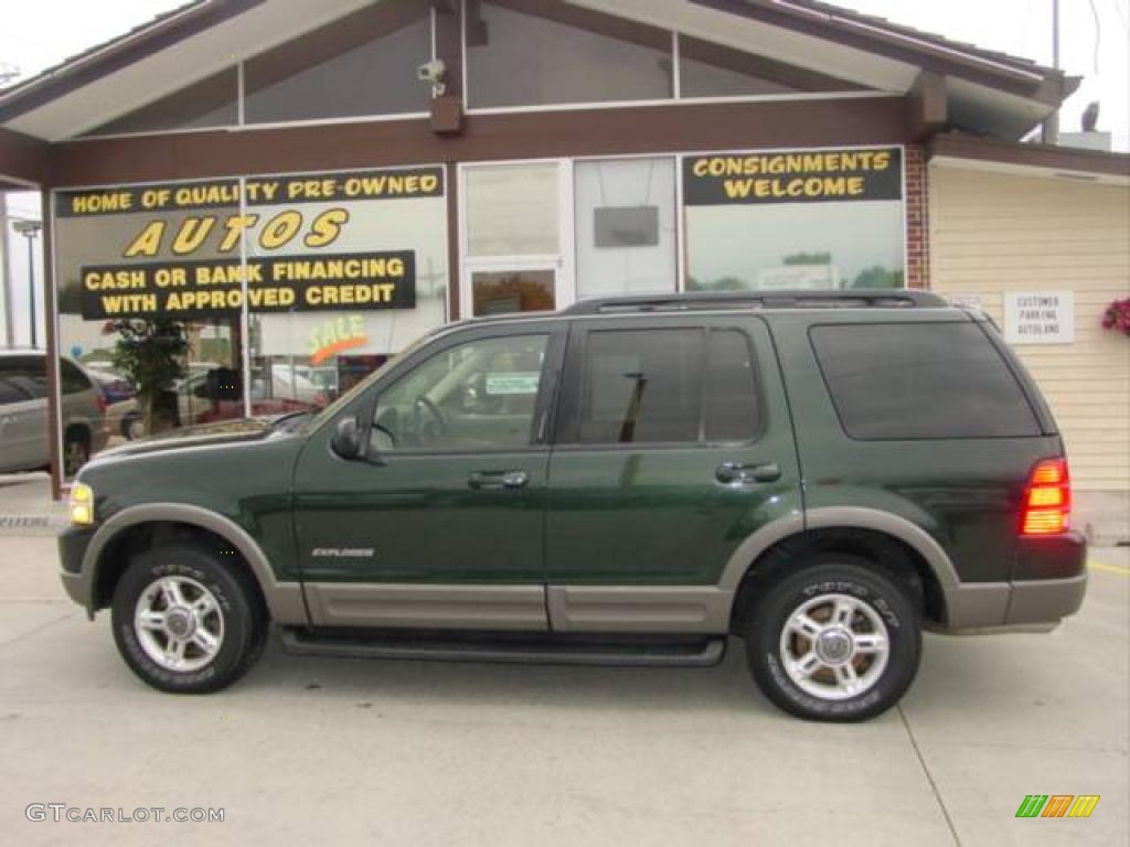 2002 Explorer XLT 4x4 - Aspen Green Metallic / Medium Parchment photo #1