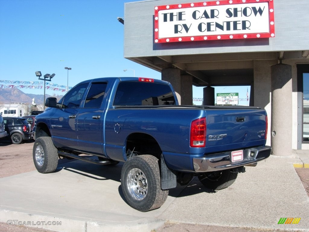 2003 Ram 2500 SLT Quad Cab 4x4 - Atlantic Blue Pearl / Taupe photo #3