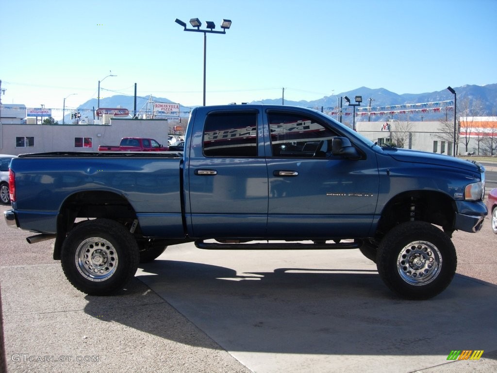 2003 Ram 2500 SLT Quad Cab 4x4 - Atlantic Blue Pearl / Taupe photo #6