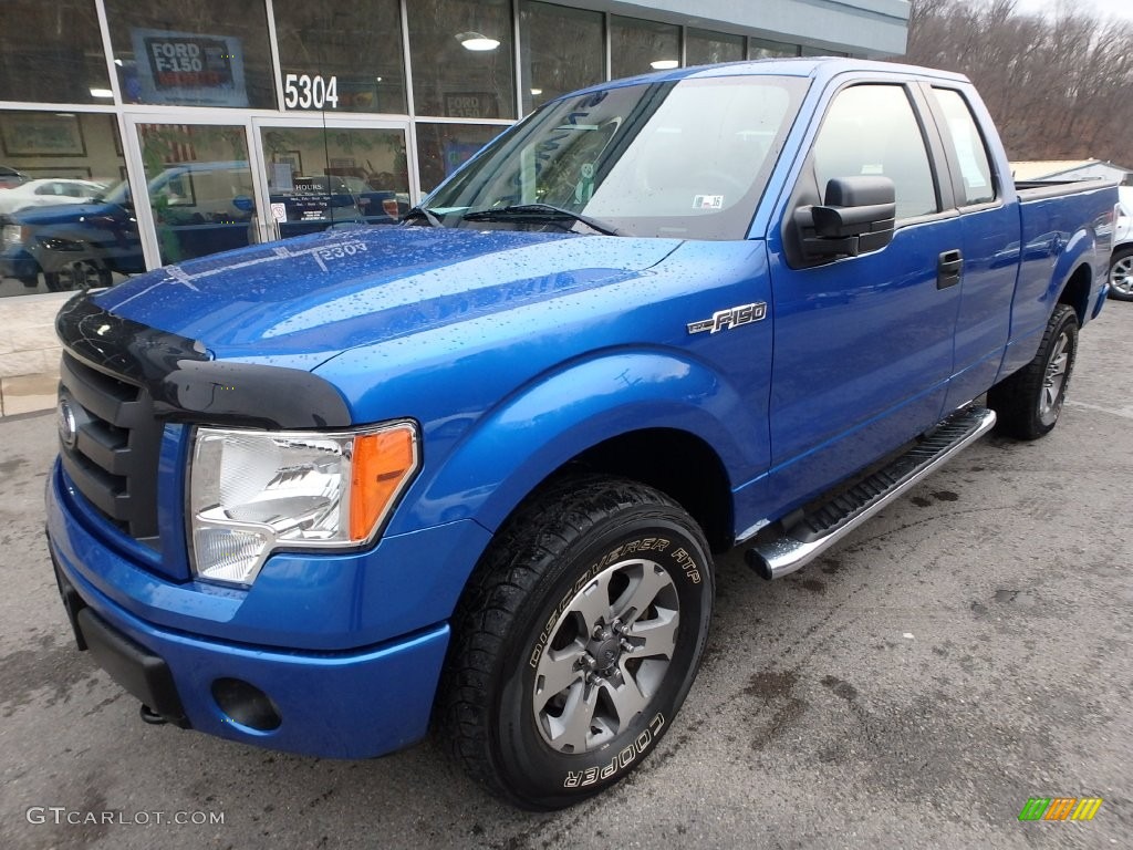 2012 F150 STX SuperCab 4x4 - Blue Flame Metallic / Steel Gray photo #9