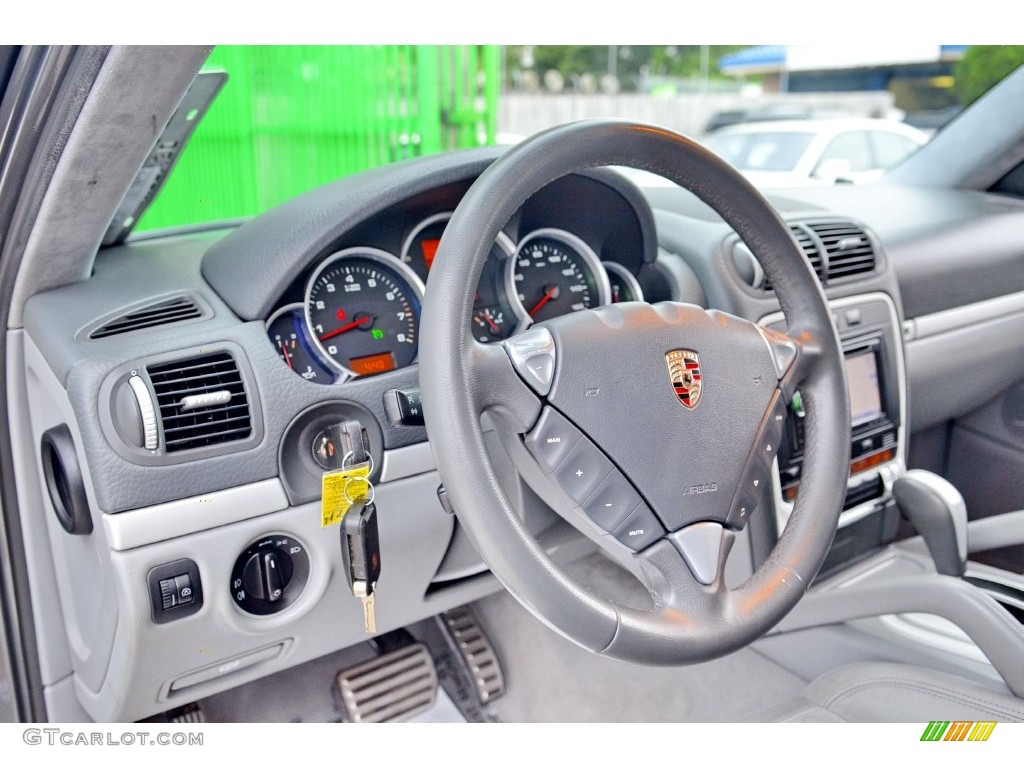 2008 Porsche Cayenne GTS Stone/Steel Grey Steering Wheel Photo #109132287