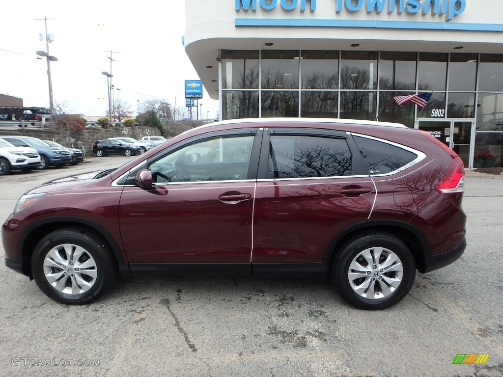 2012 CR-V EX-L 4WD - Basque Red Pearl II / Gray photo #2