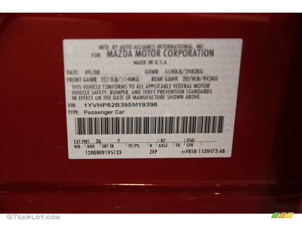 2009 MAZDA6 s Grand Touring - Sangria Red Mica / Black photo #18