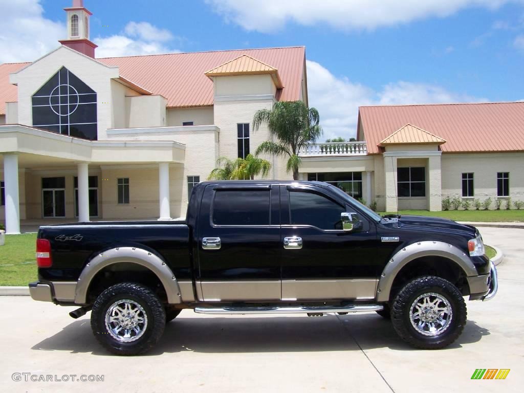 2004 F150 Lariat SuperCrew 4x4 - Black / Tan photo #2