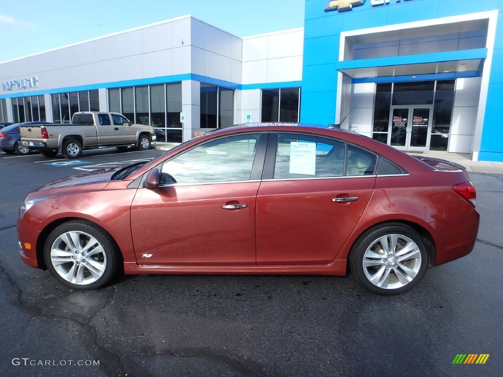 2012 Cruze LTZ - Autumn Red Metallic / Cocoa/Light Neutral photo #2