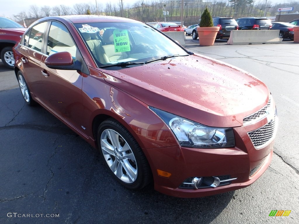2012 Cruze LTZ - Autumn Red Metallic / Cocoa/Light Neutral photo #7