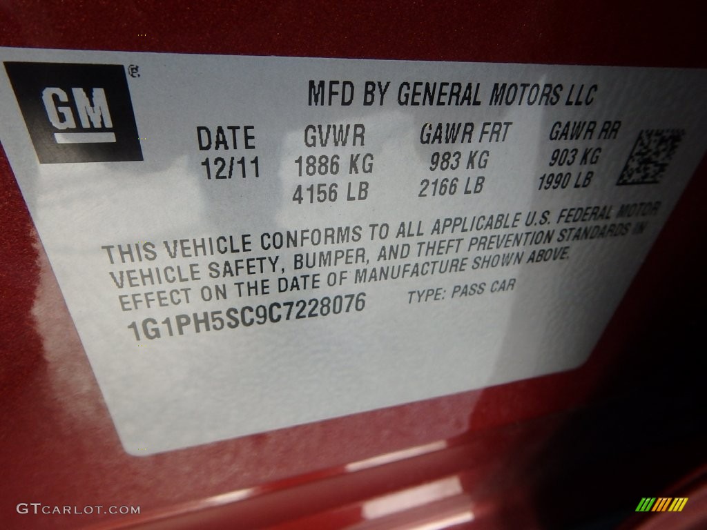 2012 Cruze LTZ - Autumn Red Metallic / Cocoa/Light Neutral photo #19