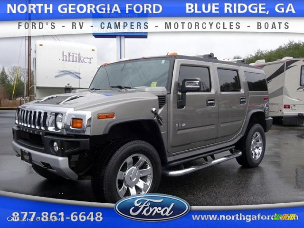 2008 H2 SUV - Graystone Metallic / Sedona/Ebony Black photo #1
