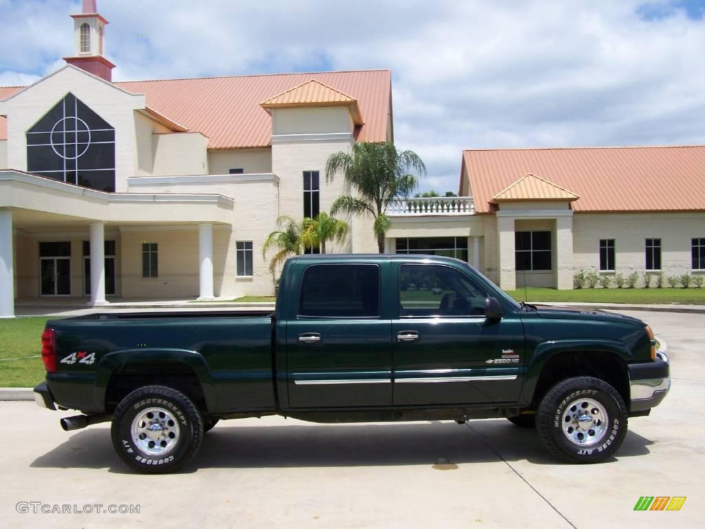 2003 Silverado 2500HD Crew Cab 4x4 - Dark Green Metallic / Dark Charcoal photo #2