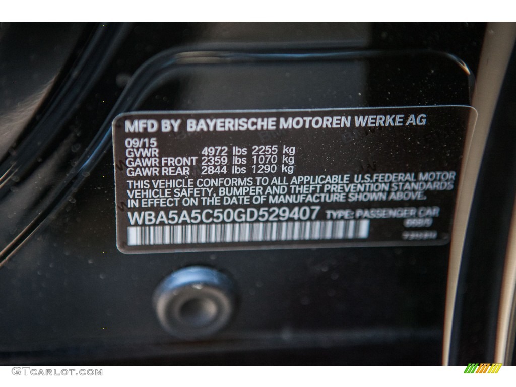 2016 5 Series 528i Sedan - Jet Black / Black photo #7