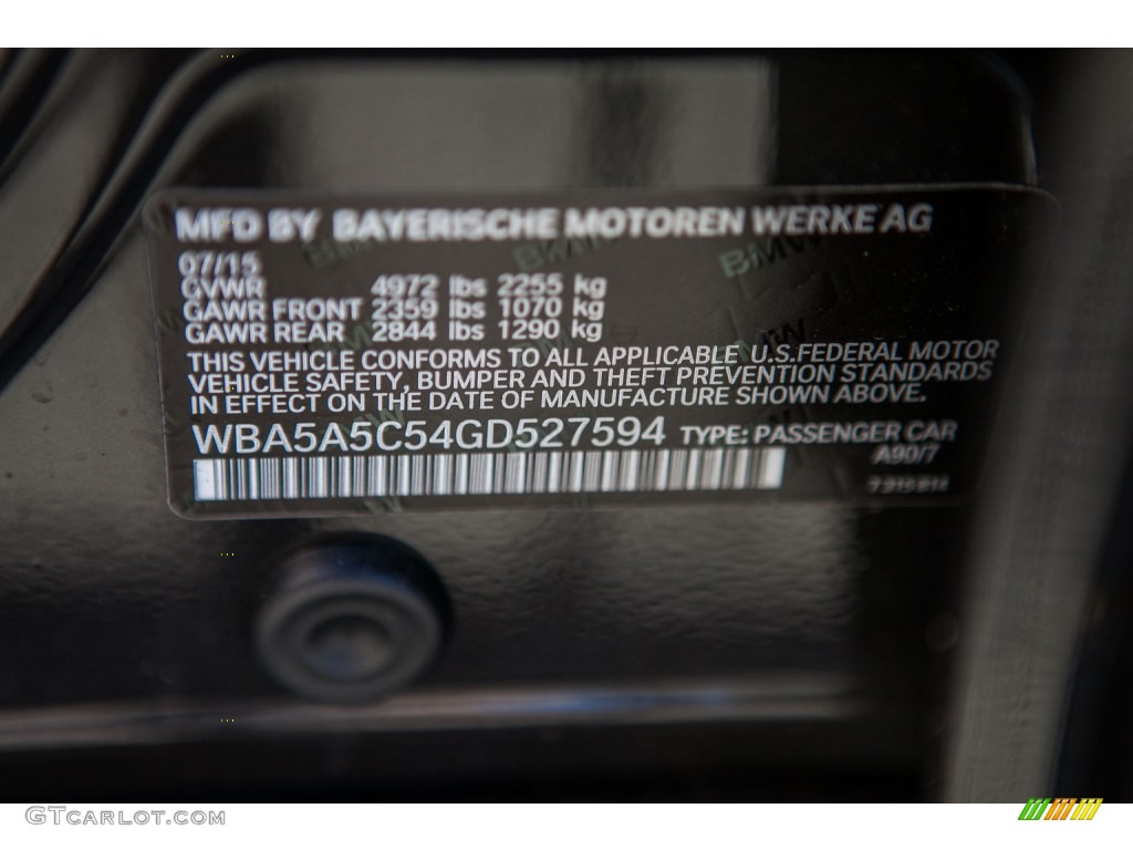 2016 5 Series 528i Sedan - Dark Graphite Metallic / Black photo #7