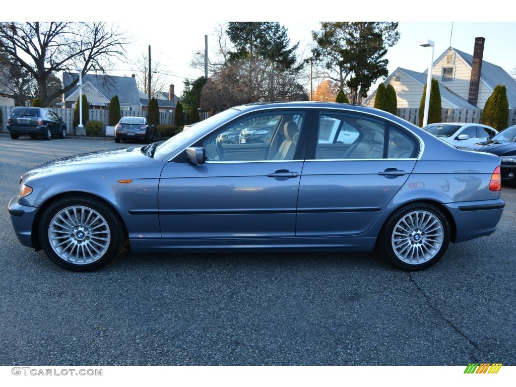 2003 3 Series 330i Sedan - Steel Blue Metallic / Sand photo #4