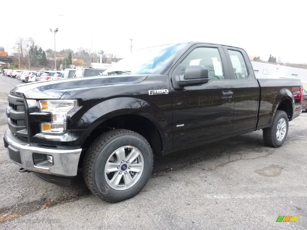 2016 F150 XL SuperCab 4x4 - Shadow Black / Medium Earth Gray photo #5