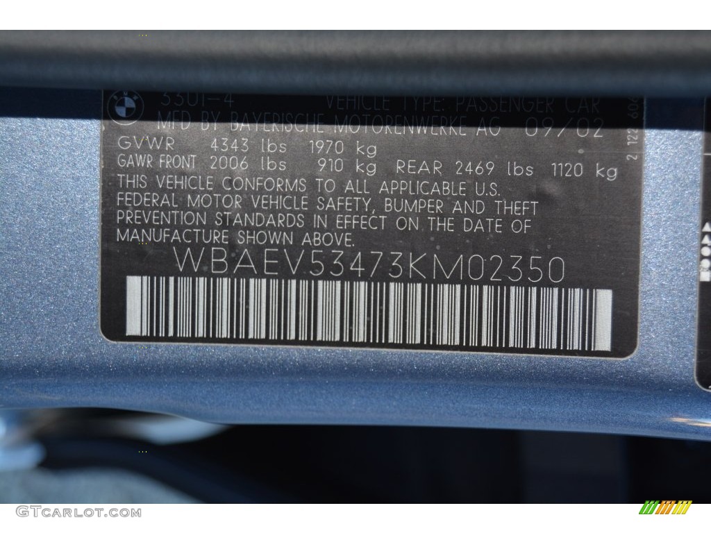 2003 3 Series 330i Sedan - Steel Blue Metallic / Sand photo #31