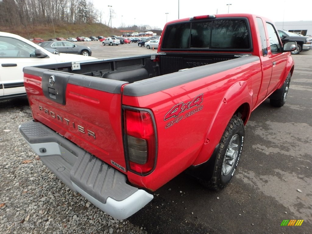 2004 Frontier XE V6 King Cab 4x4 - Aztec Red / Gray photo #4