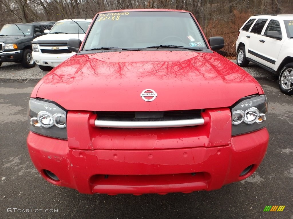 2004 Frontier XE V6 King Cab 4x4 - Aztec Red / Gray photo #6