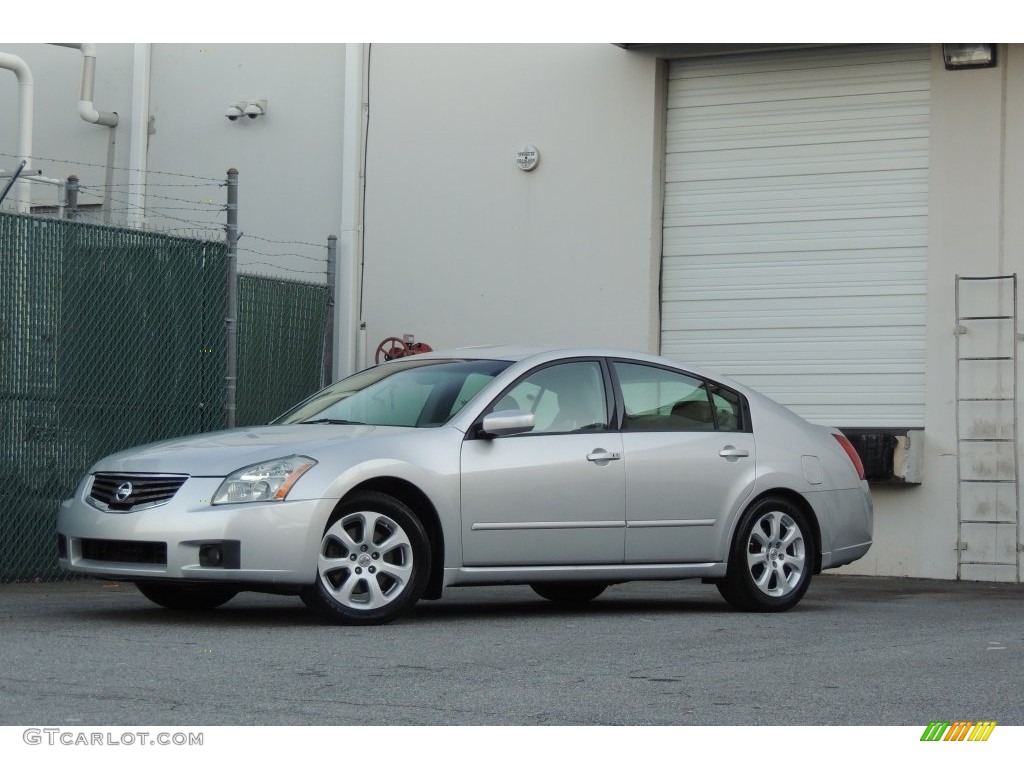 2007 Maxima 3.5 SL - Radiant Silver Metallic / Cafe Latte photo #3