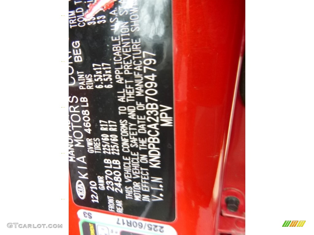 2011 Sportage LX AWD - Signal Red / Black photo #15