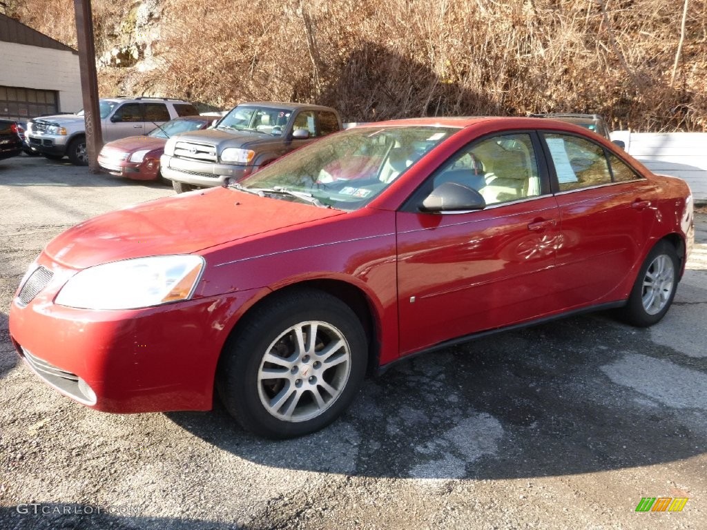 2006 G6 V6 Sedan - Crimson Red / Light Taupe photo #6