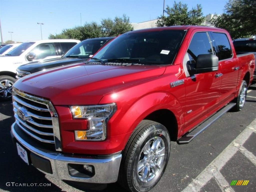 2016 F150 XLT SuperCrew - Ruby Red / Medium Earth Gray photo #2