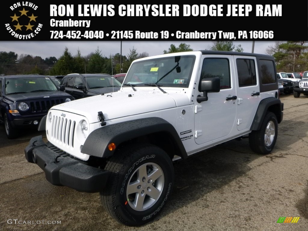 2016 Wrangler Unlimited Sport 4x4 - Bright White / Black photo #1