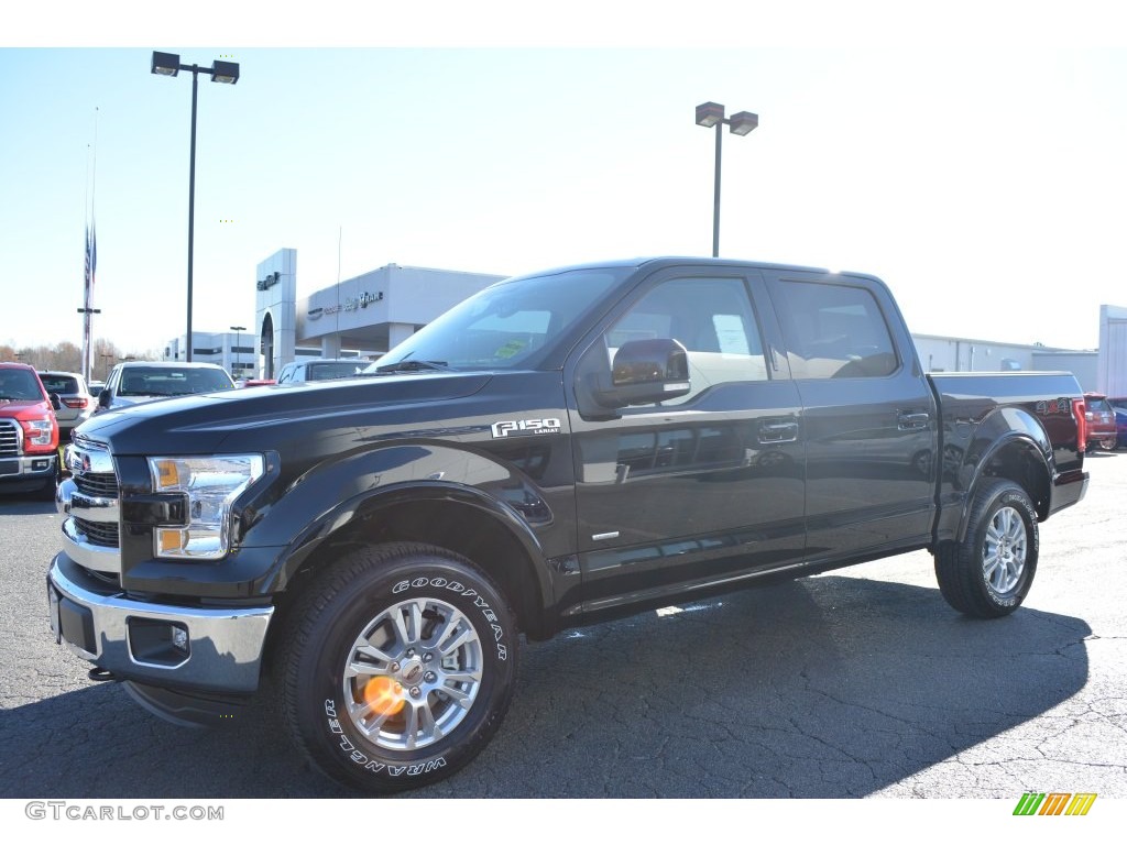 2016 F150 Lariat SuperCrew 4x4 - Shadow Black / Medium Light Camel photo #3