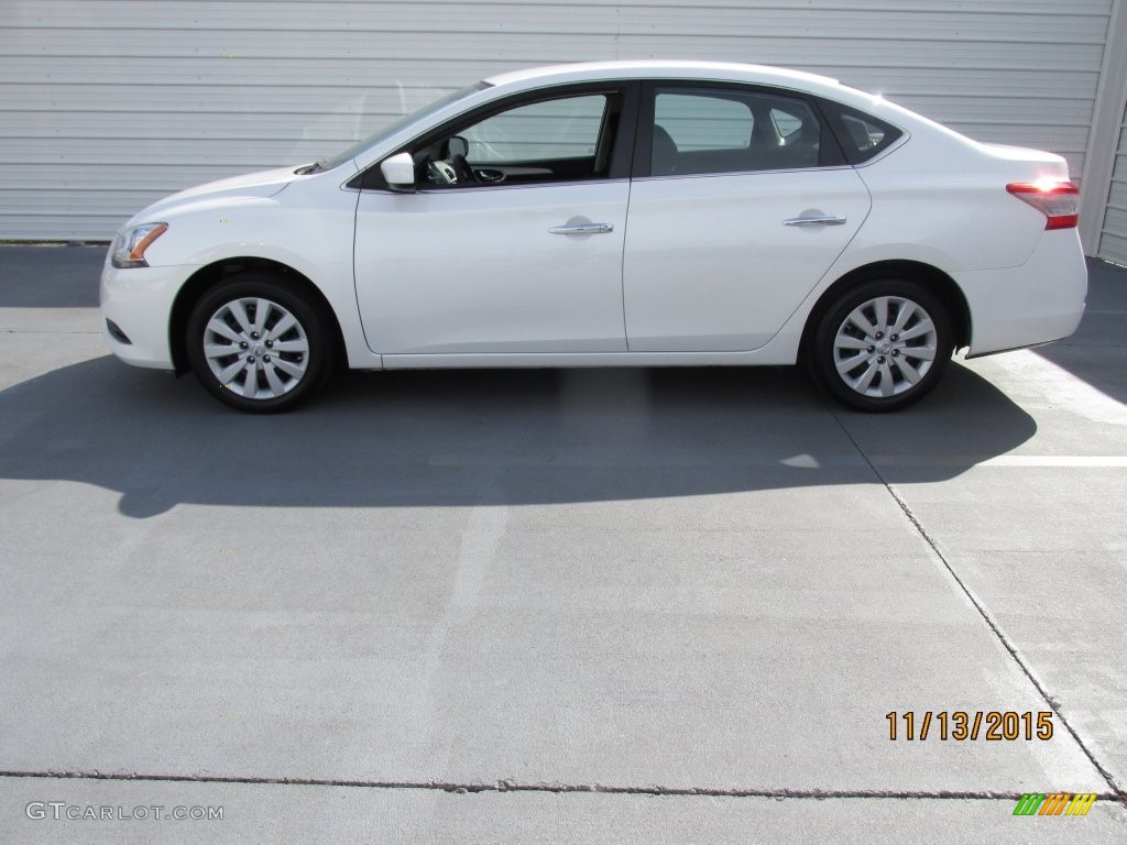 2014 Sentra S - Aspen White / Charcoal photo #3