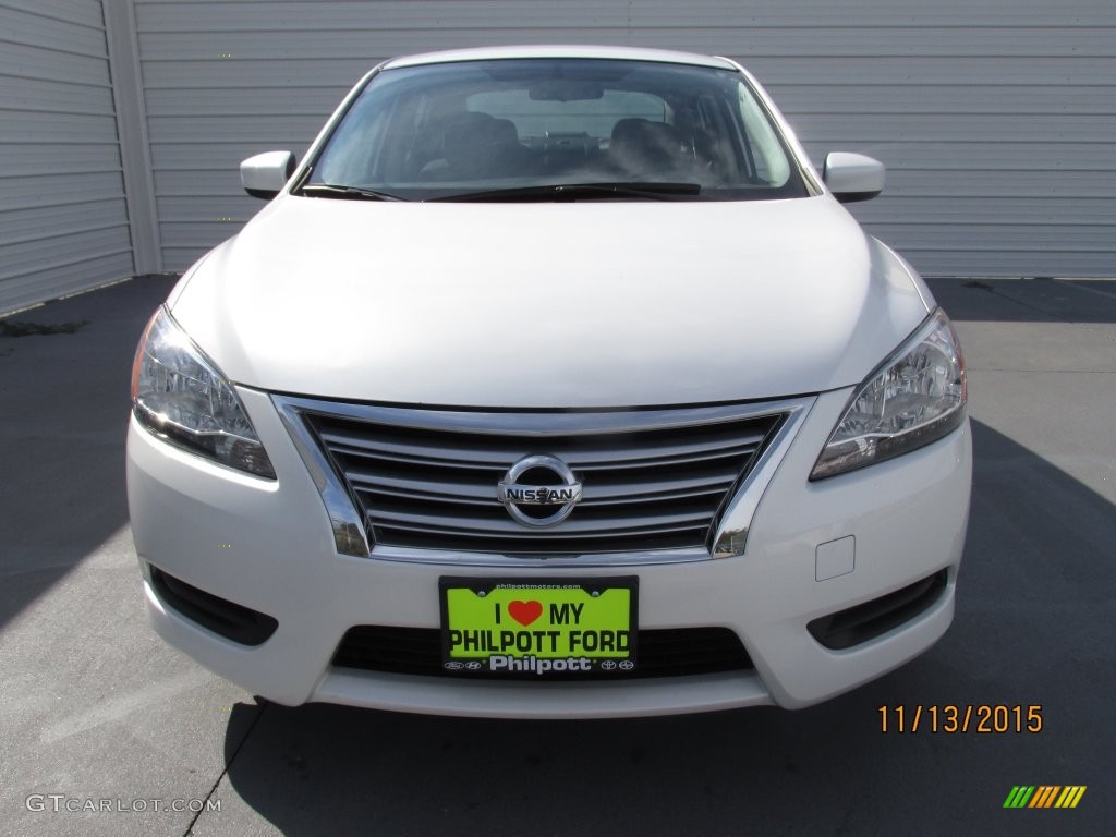 2014 Sentra S - Aspen White / Charcoal photo #5