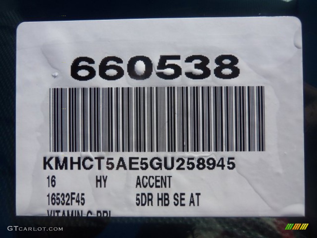 2016 Accent SE Hatchback - Vitamin C / Black photo #3